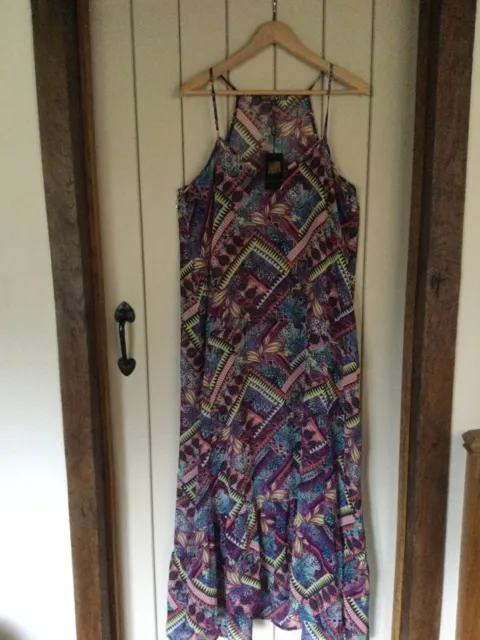 NWT Ladies Biba Multi-Coloured Tribal Print Maxi Beach Dress Size L