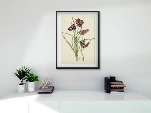 Rennie Mackintosh black / white FRAMED PRINT Fritillary A4 digital 11 x 14 frame