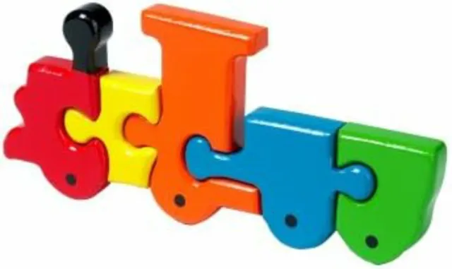 Rompecabezas 5 Pieza Fornido Tren de Madera Niños Juguete Juegos Puzzle 12 Meses