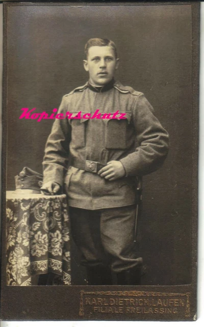 1. WK CDV Foto KuK Soldat feldgrau  Bajonett Mütze Alpenkorps Edelweiss TOPP !!!