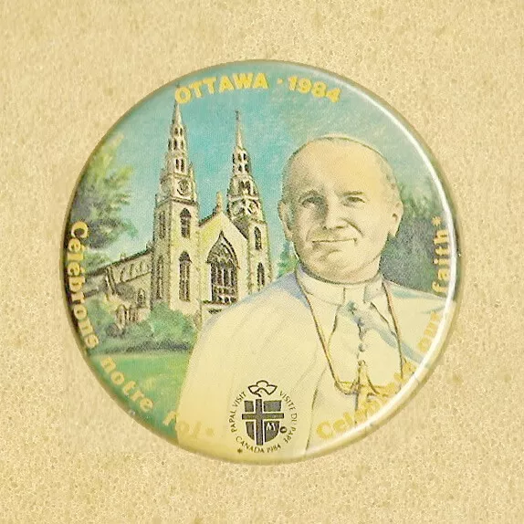 Pope John Paul Ii 1984 Visit Ottawa On Canada Pin Button