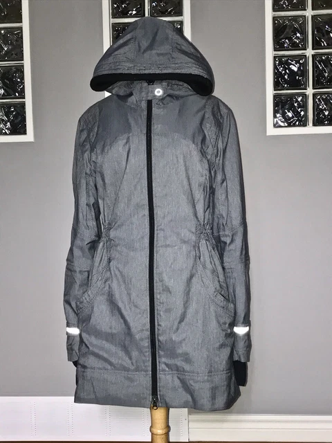 LULULEMON APRES RUN Anorak Jacket 12 Black Heathered Coal