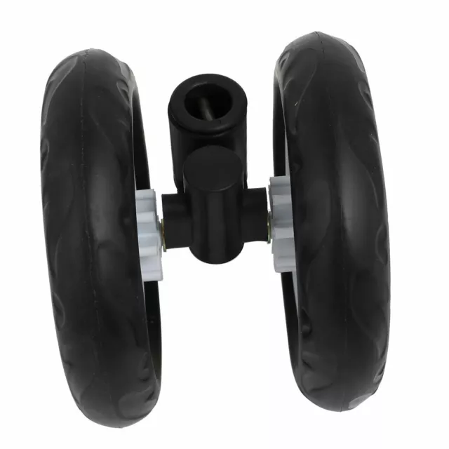 140mm Diameter Plastic Double Wheel Swivel Pulley Roller for 16mm Tube 2