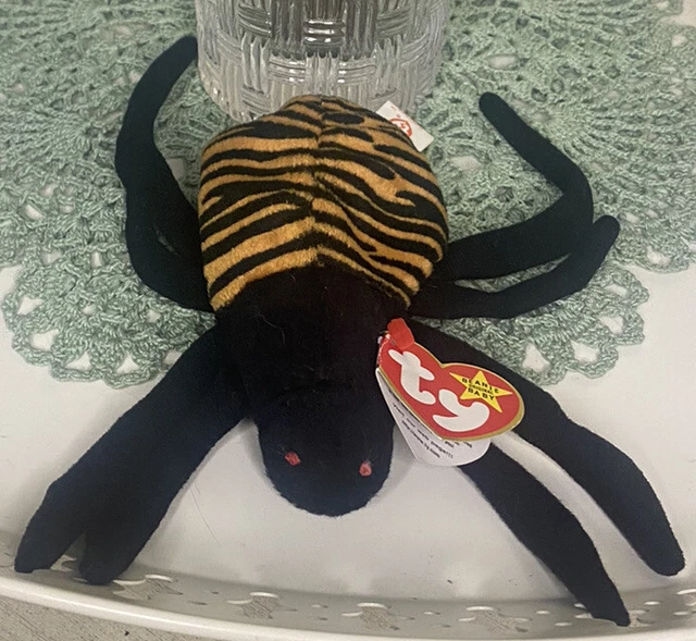 VINTAGE TY BEANIE Babies RARE PVC Pellets Spinner 1996 The Spider With
