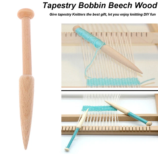 1PC DIY Weaving Tool Wood Woven Sweater Scarf Tapestry Bobbin Crochet Hook： RF