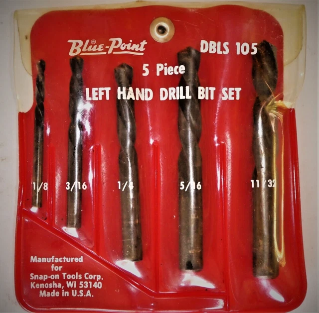 BLUEPOINTSNAPON 5PC LEFT Hand Drill Bit Set DBLS 105 Mildly Used
