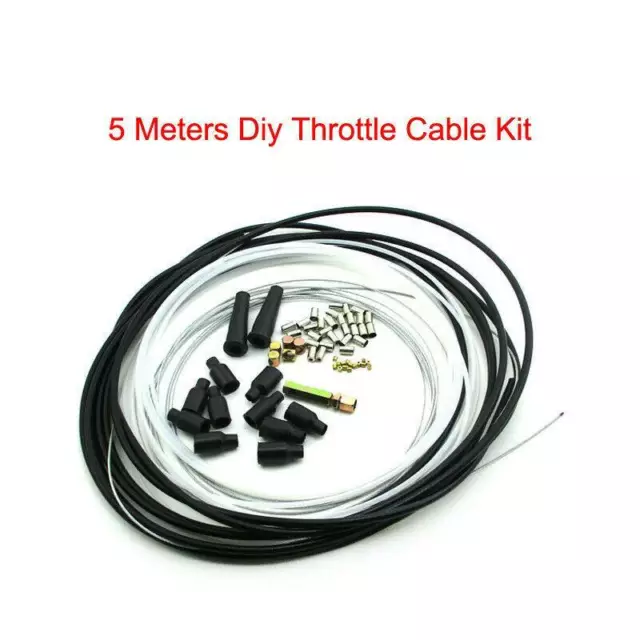 5 Metres Motorcycle Diy Throttle Cable Kit Nipples Ferrules Fit Pit Dirt Bike 1X