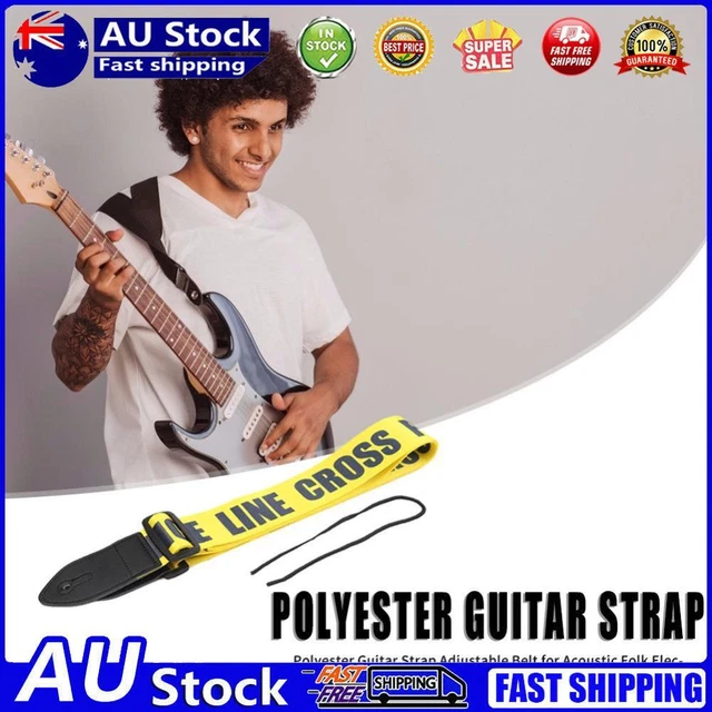 Guitar Strap Belt for Acoustic Electric Guitar Instrument Parts (Yellow)