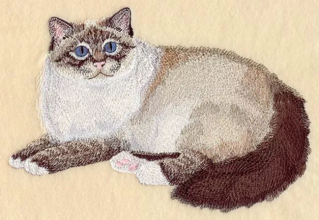Embroidered Fleece Jacket - Birman Cat C7931 Sizes S - XXL
