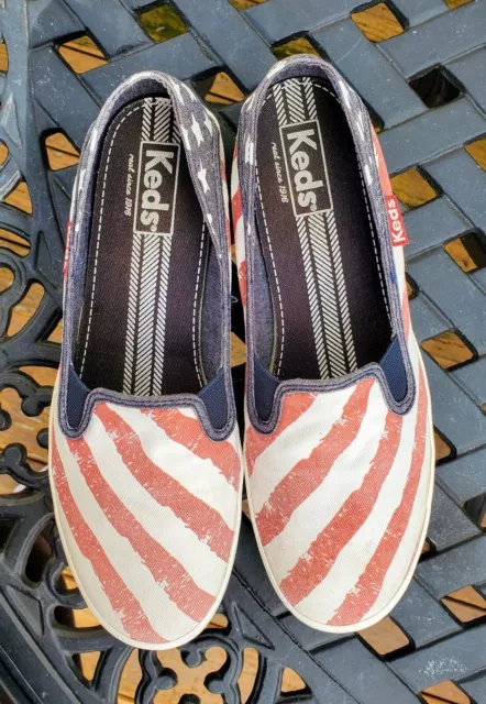 Keds Crashback Patriotic Flats Womens 7.5 American Flag Casual Canvas Shoes