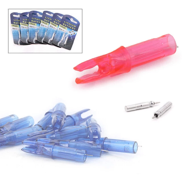 12pcs Hunting Luminous Lighted LED Arrow Nock Tail Fit 6.2mm Arrow Shaft