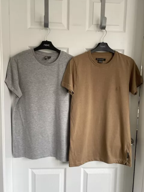 T-shirt a maniche corte da uomo grigio/marrone FRENCH CONNECTION ASOS X 2 - taglia small 2