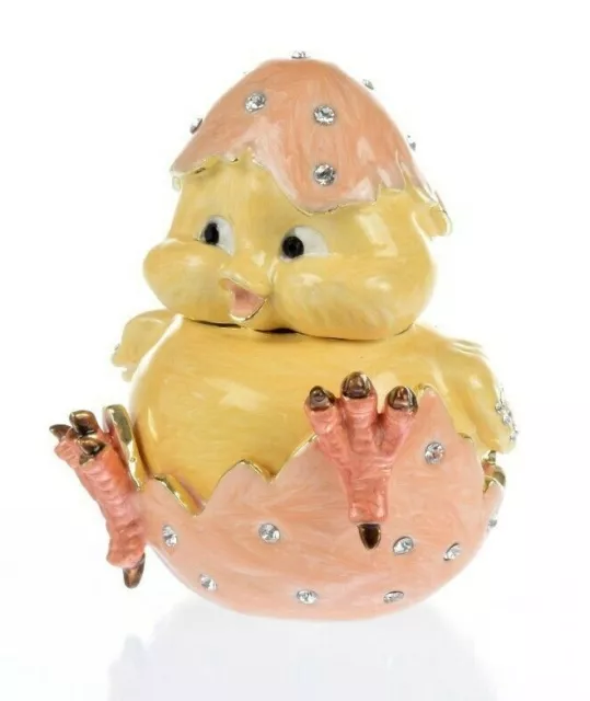 Un poussin éclot boîte à bijoux fait à la main par Keren Kopal & cristaux