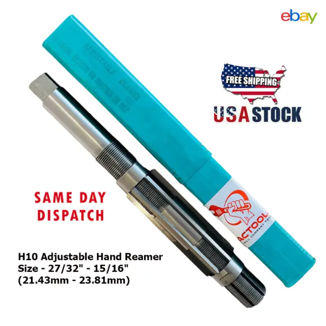 H10 Adjustable Hand Reamer Size - 27/32" - 15/16"(21.43mm - 23.81mm) USA ACTOOLS