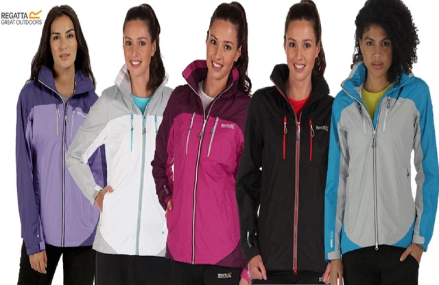REGATTA LADIES CALDERDALE Ii Waterproof Jacket White Blue Or Viola