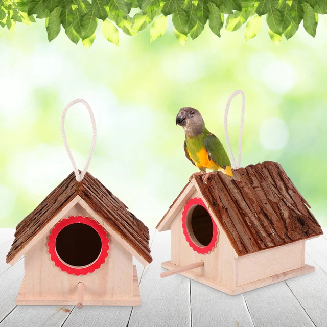 Ferplast Lot De 2 Nichoirs Nid D'Oiseau En Bois FSC - Refuge Extérieur Pour Oiseaux, Toit Ouvrant