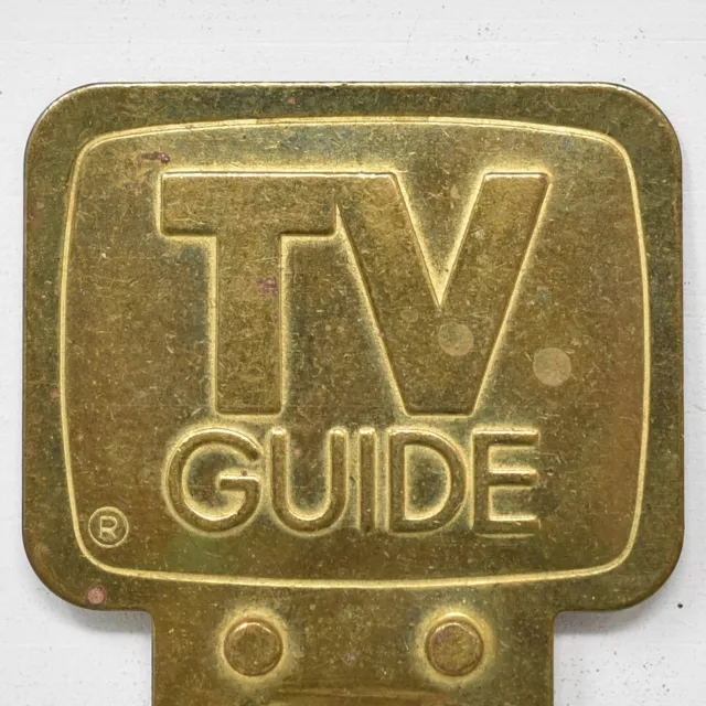 Vintage TV Guide Brass Advertising Bookmark