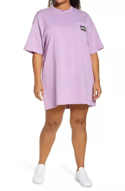 Nike Sportswear Plus Size T-Shirt Dress Womens Loose Fit Purple size 2X NWT $70