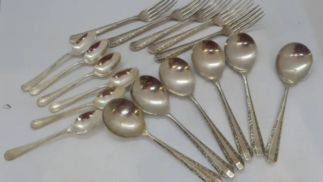 Vintage Rodd cutlery desert 6 EPNS spoons 5 forks Nemesia + 6 teaspoons EPNSA