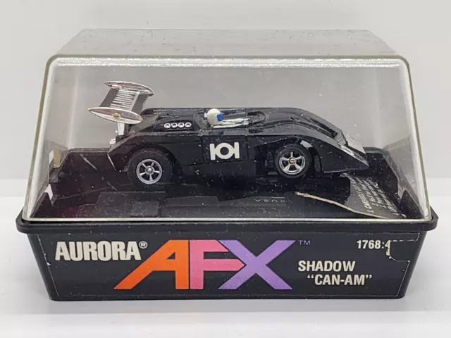 Aurora AFX 1972 SHADOW CAN-AM IOI # 1768 coche de ranura casi como nuevo en cubo bonito limpio