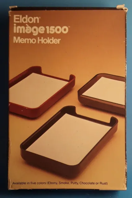 Vtg 1980s Eldon Office Products Memo Notes Pad Holder 1979 Color: Chocolate☆NEW☆