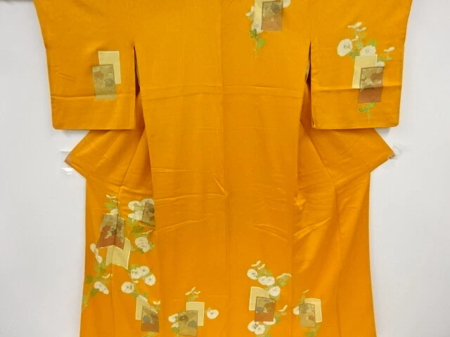 40316# Japanese Kimono / Antique Kimono / Embroidery / Shikishi Pattern With Kik