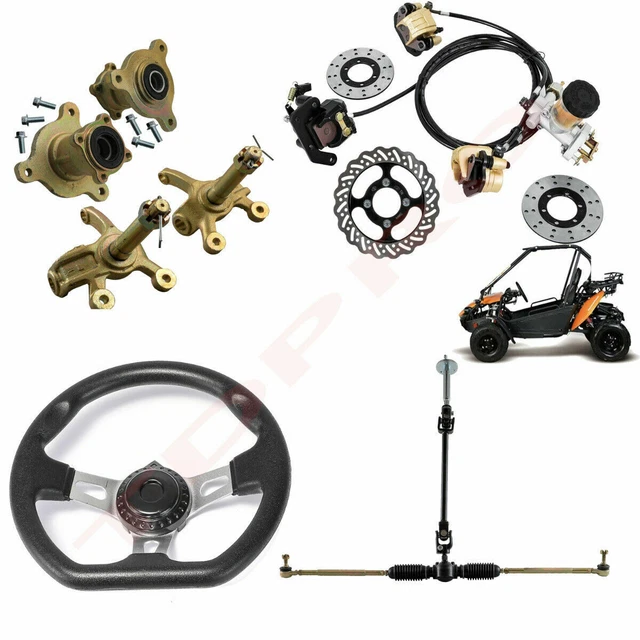 ATV Go Kart Brake 3 Stud Wheel Hub Stub Axle Front Steering Wheel Tie Rod Rack