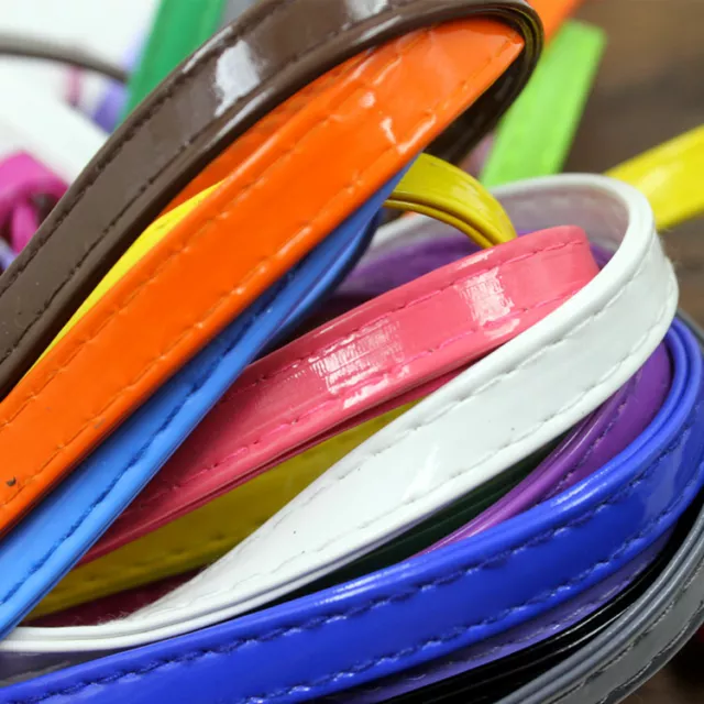 10M Faux Leather Ribbon Trimming Tape Strap DIY Sewing Stitched Shiny 10mm Wide