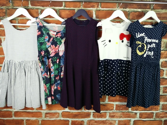 Girls Bundle 6-8 H&M Next Stripe Floral Spot Bird Cute Summer Dress Set X5 128Cm