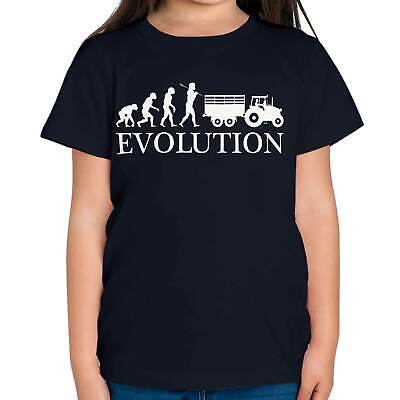 Tractor Evolution Of Man Kids T-Shirt Tee Top Gift Farmer Farm