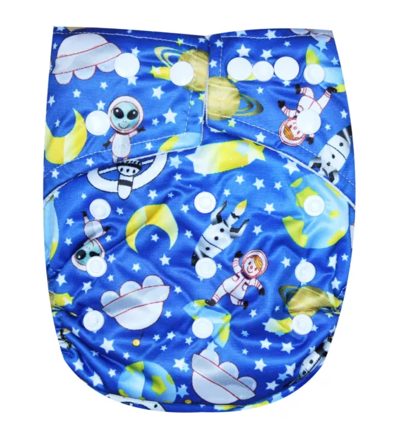 See Diapers Organic Bamboo Terry Baby Cloth Diaper With 2 Terry Inserts "Space"