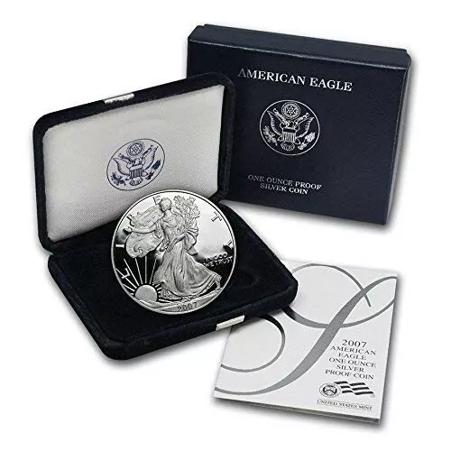2007-W American Eagle Silver DOLLAR 1 OZ Proof Coin (OGP/COA)-First Day Issue