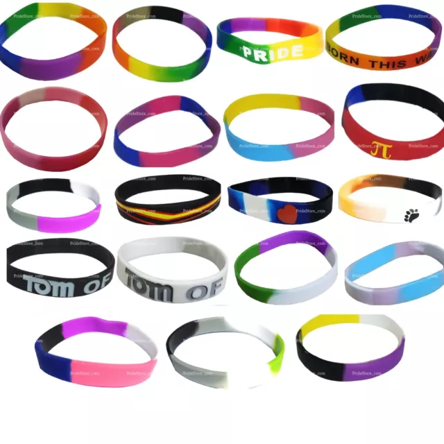 Transgender Pride Silicone Bracelets Wristbands, Trans Colored Wristbands in Bulk 500 Bracelets