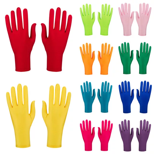 Unisexe Court Poignet Gants Lisse Élasthanne Moufles Robe Soirée Bal Mariage ✿