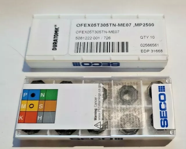 Ofex 05T305Tn Me07 Mp2500 Seco *** 10 Inserts *** Factory Pack ***