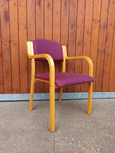 Sessel Vintage Easy Chair Armlehnstuhl Holz Polsterstuhl 70s Armlehner Stuhl 1/3