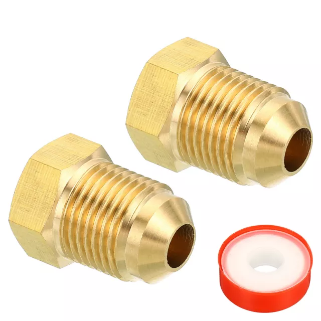 2pcs 3/8SAE Male 1/4SAE Female Brass Flare Tube Fitting Adapter Reducer Coupling