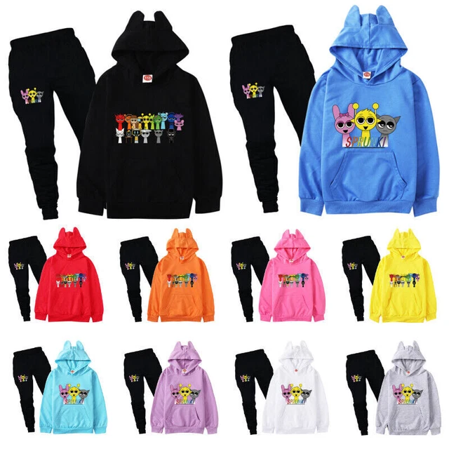 Sprunki Jacket GIRL BOYS SPRUNKI Tracksuit Cosplay Costume Kids Cartoon Hoodie+Pants ...