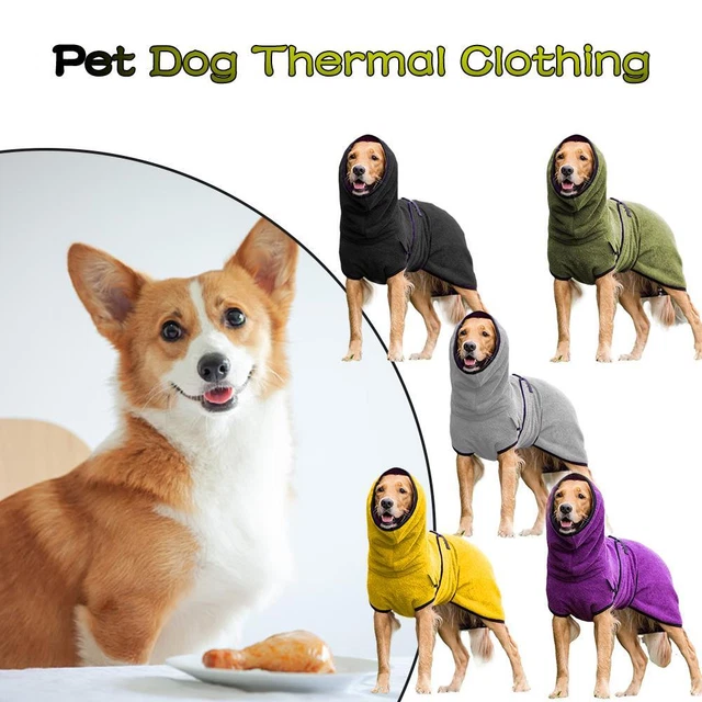Dog Bathrobe Towel Microfibre Bath Robe Pet Super Absorbent Coat Drying V3F5