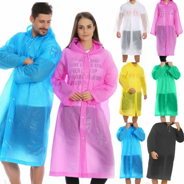 Women Men EVA Raincoat Transparent Waterproof Outdoor Travel Portable Ponchos