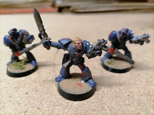 LOTTO di TRE SPACE MARINES HEROES Commanders Vintage  Warhammer 40k WH 40000