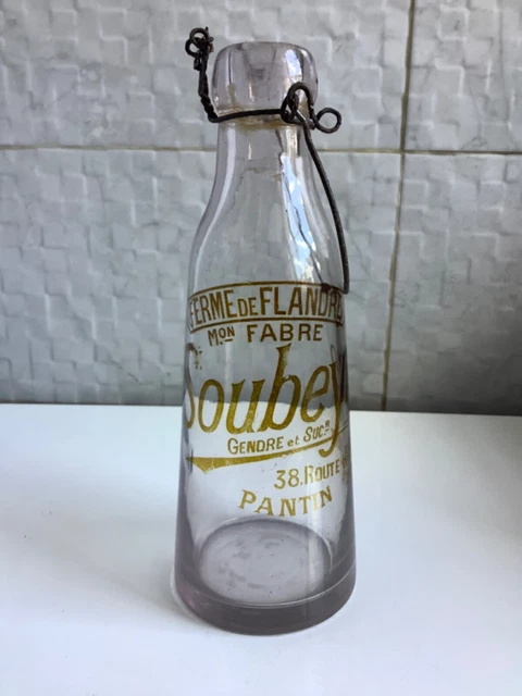 ancienne  bouteille de lait publicitaire
