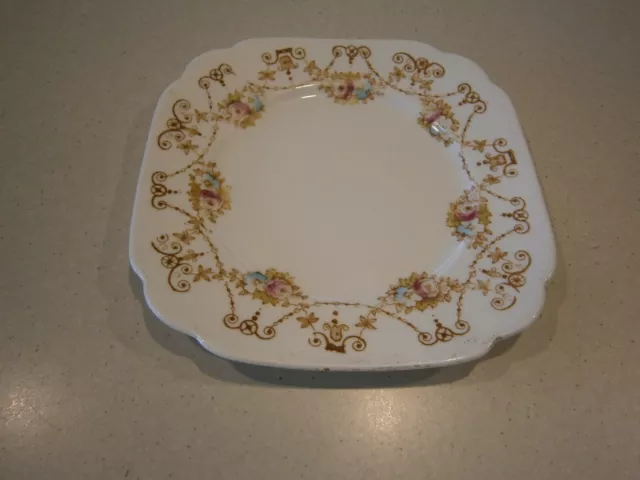 Vintage Royal Albert Crown China White Square Butter/Side Plate With Flowers