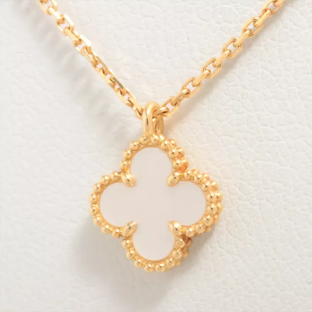Van Cleef & Arpels Sweet Alhambra Shell Necklace 750 (YG) 2.8g