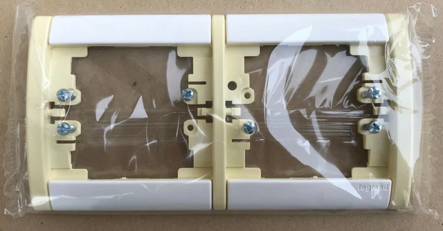 Plaque Double Horizontale Legrand Sagane - Interrupteur Et Prise, Modèle 82007, Neuve
