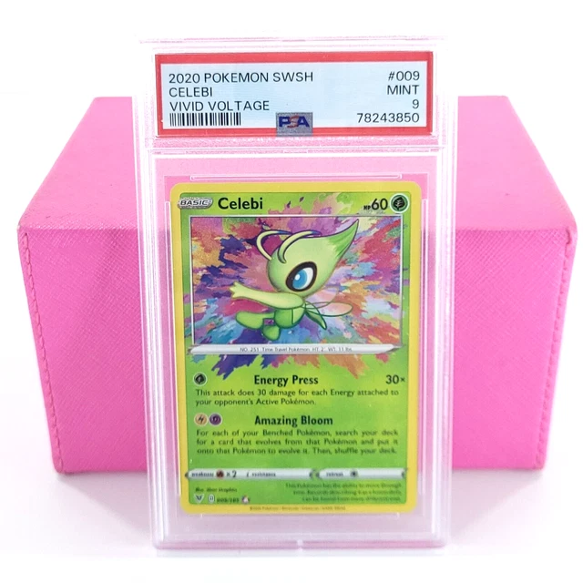 2020 Pokemon Celebi Amazing Rare 009/185 Vivid Voltage Card Graded PSA 9