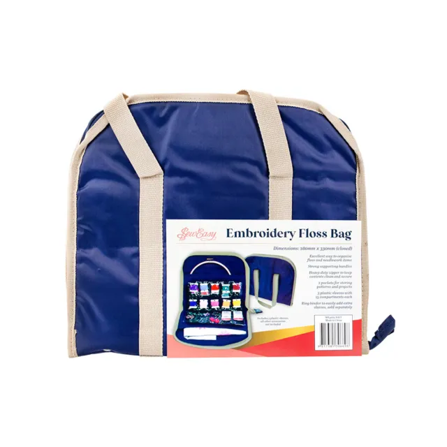 Sew Easy Navy Embroidery Floss Organizer Bag