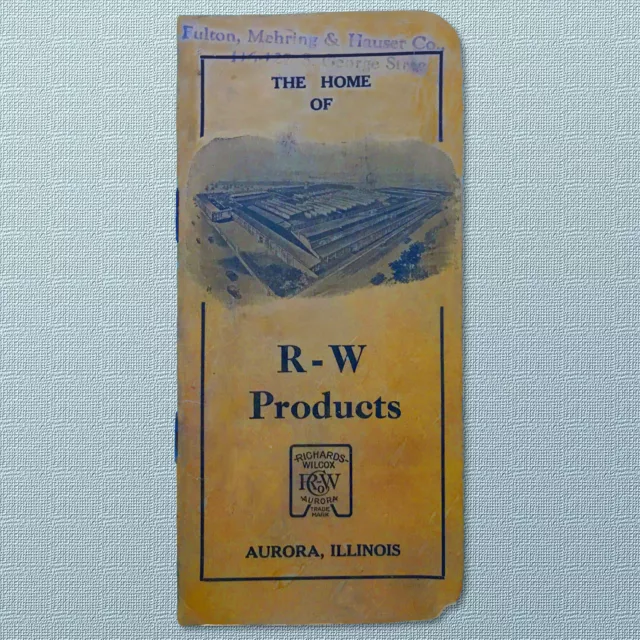 EARLY 1900s COLLECTIBLE NOTEBOOK, ADVERTISING RICHARDS-WILCOX MANUFACTURING INC.