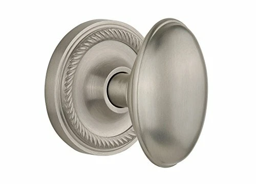 Nostalgic Warehouse Rope Rosette with Homestead Knob, Mortise - 2.25", Satin