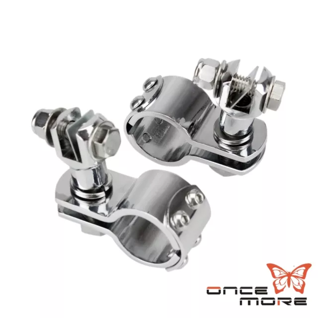 Chrome 1 1/4" Foot Peg Footpeg Mount Clamp For Harley Engine Guard Highway Bar